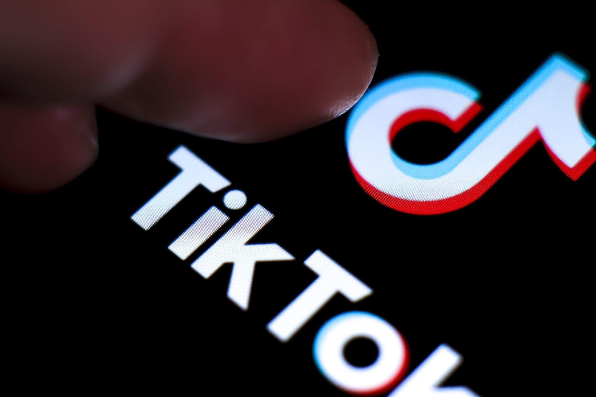 The TikTok logo on a mobile device